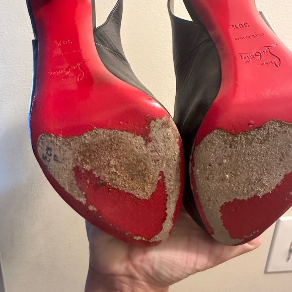 Christian Louboutin Black and Red Heels - Picture 3 of 7
